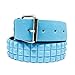 Faddism Unisex Pyramid Studded Leather Belt River - Baby Blue M