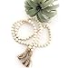 Wofair 49 Inch Wooden Bead Garland for Farmhouse Decoration with Tassels Rustic Country Decor Prayer Beads Hanging Decor