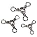 50 Pack 3 Way Saltwater Fishing Tackle Stainless Steel Swivels 30-220Lb Black Nickel Catfishing Tackle Tri Swivels for Catfish Rig Trolling Line Saltwater Freshwater (#3/0(143Lb)-50pk)