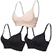CooShco Women's Seamless Nursing Maternity Bra Push Up Comfort Sleep Bralette Color Black Size M (Pack of 3)