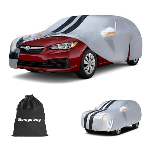 Multi-Layer Car Cover Custom Fit for Subaru Impreza hatchback(2013-2026), 100% Waterproof All Weather for Automobiles, Gift with Towel, Heavy Duty Car Covers for Rain Sun UV Protector With Door Zipper at Amazon