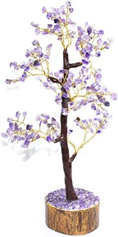 Healings4you Tree - Amethyst Gemstone Tree Size - 10-12 inch + 1 Pointer Pendant on wood-crystal base Reiki Gemstones Spiritual Feng Shui Vastu Home Decor