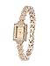ShoppeWatch Ladies Bracelet Watch Rose Gold Tone Small Square Face Crystal Bling Reloj de Dama SW9504RSRS