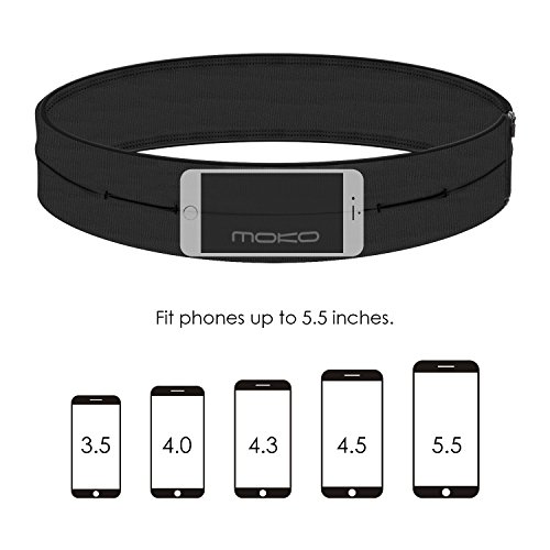 Moko Belt universele heupgordel met 4 zakken, voor fitness, fitness, fitnessstudio, voor iPhone 7 / 6S / Galaxy S10 S10… - Image 5