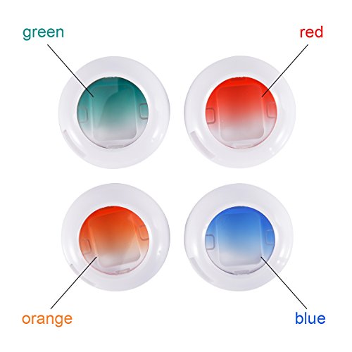 Woodmin Gradient Color Fujifilm Instax Close Up Lens Filters for Fuji Instant Mini 8 8+ 9 7s Camera (Orange/Blue/Red/Green)
