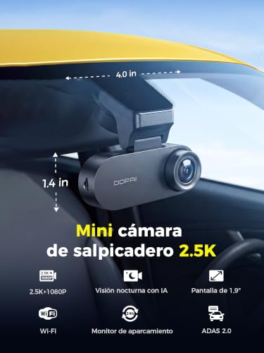 DDPAI N2 Dual Dashcam, 2.5K+1080P UHD, 1.9" Screen, AI ISP Night Vision, WDR, ADAS, WiFi, 24 Hour Parking Mode, Supports up to 256G Storage, Loop Recording, App Control