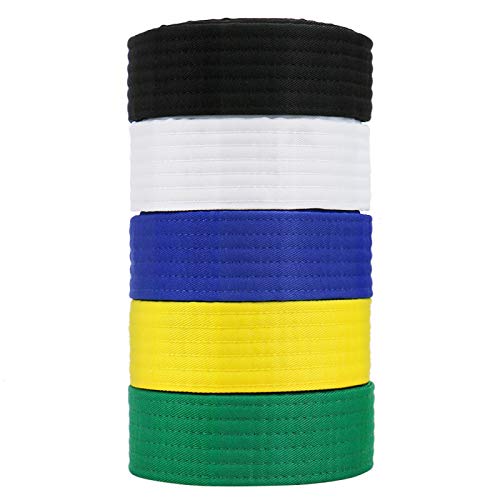 DR.DUDU BJJ White Belt Cotton White Karate Belt with Pure Rank Color, 102 Inches