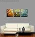 Wieco Art Floral Oil Paintings on Canvas Wall Art Ready to Hang for Bedroom Kitchen Home Decorations Full Blossom Large Modern 3 Piece Stretched and Framed 100% Hand Painted White Flowers Artwork L