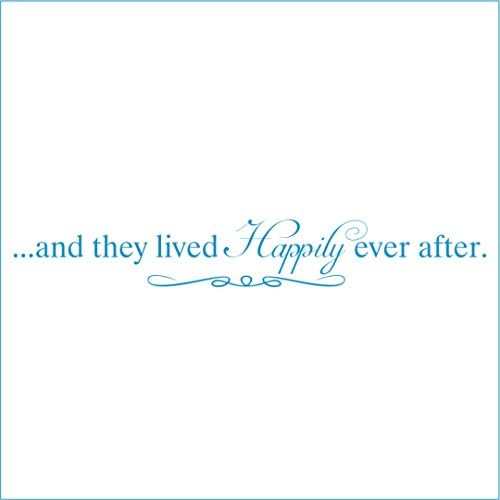 Decorative Decals and They Lived Happily Ever After Vinyl Quote - Large - Azure Blue