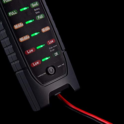 12V Car Battery Tester, Professional Alternator Check Analyzer Lead Diagnostic Tool with 6 LED, Two Testing Clips, Battery Check for Cars Motorcycles (Black, 1 xBattery Tester.)