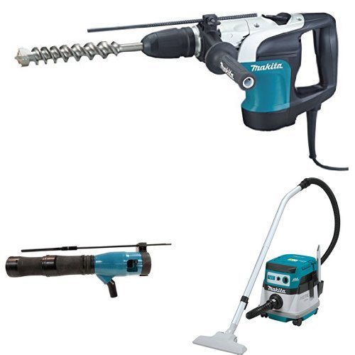 Makita HR4002 1-9/16-Inch Rotary Hammer, accepts SDS-MAX bits, 196074-8 Dust Extraction Attachment Kit, XCV07ZX 18V X2 LXT (36V) Brushless 2.1 Gallon HEPA Filter Dry Dust Extractor