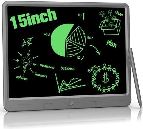 TUGAU LCD Writing Tablet 15 Inch, Erasable Electronic Writing Pad