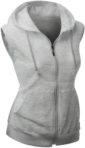Women's High Quality Cotton Zip Up Hoodie Vest