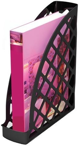 Deflecto Contemporary Range Magazine File Holder, Black, Plastic Magazine Files Folder Holder, Magazine Rack, Document Holder