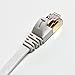 Tera Grand - 6FT - CAT7 10 Gigabit Ethernet Ultra Flat Patch Cable for Modem Router LAN Network, Gold Plated Shielded RJ45 Connectors, Faster Than CAT6a CAT6 CAT5e, White
