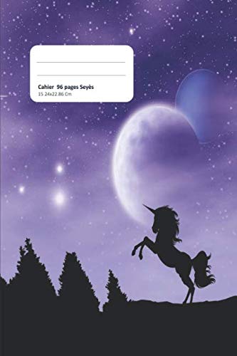 Cahier: Un Cahier scolaire à grands carreaux- Seyès 96 pages- Motif licorne (French Edition) by Cahier Sphère