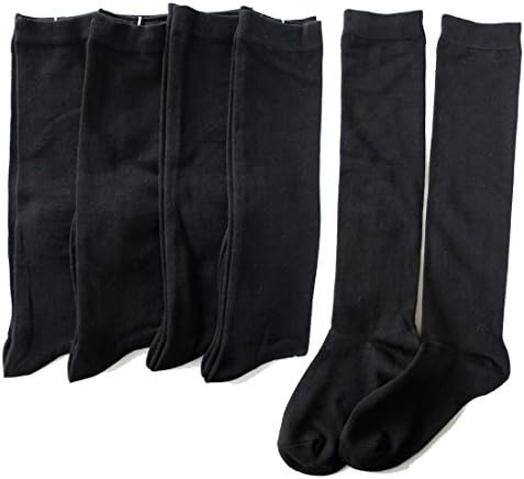 Women’s Black High Socks | Premium Modal Solid Black High Socks Set of 5 | Work or School Black High Socks