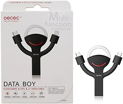OTG Flash Drive 16GB Version with Double Mini USB Port Support Power Transmit Between Two Phones in Key Chain Design-Data Boy