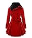 Women's Fashion Faux Fur Lapel Double-breasted Thick Wool Trench Coat Jacket