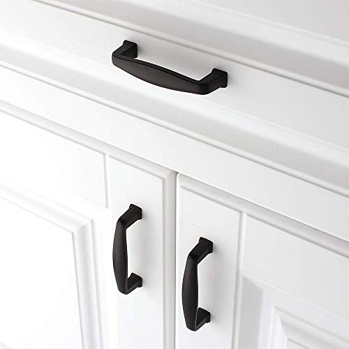 KOOFIZO Square Foot Arch Pull Black Furniture Handle, 3 Inch