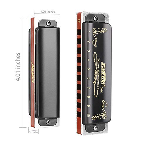 image for Anwenk Harmonica Key of Bb 10 Hole 20 Tone Diatonic Blues Harmonica Bb