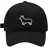 Mens Baseball Caps Welsh Corgi Outline Embroidered Washed Cotton Adjustable Dad Hat