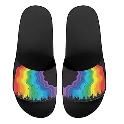 Howilath Music Notes Rainbow Pattern Womens Sandals