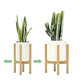 Adjustable Plant Stand (8 to 12 inches), Bamboo Mid