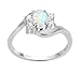 CloseoutWarehouse Oval White Simulated Opal Swirl Tension Ring Sterling Silver Size 9