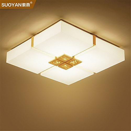 Leihongthebox Ceiling Lights lamp Led ceiling light wooden Japanese straw tatami mats with no polarity, adjustable light strip to the remote control for Study Room, Bedroom, Living Room,460mm