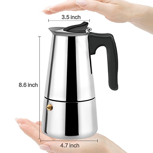 Stovetop Espresso Maker Stainless Steel Moka Pot Coffee Maker 9 Cup