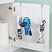 mDesign Metal Bathroom Storage Tool Organizer Accessory Basket Tray - Hang Over Cabinet Door - Storage for Hair Dryer, Straightener, Curling Iron & Hair Styling Products - Concerto Collection - Satin