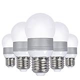 (5-Pack) 5w E26 LED Bulbs, 12 Volt, Warm White, Round Shape, 40w Equivalent, Solar Powered LED Bulbs, Off Grid LED Bulbs
