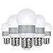 (5-Pack) 5w E26 LED Bulbs, 12 Volt, Warm White, Round Shape, 40w Equivalent, Solar Powered LED Bulbs, Off Grid LED Bulbs