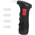 jyibinee Alcohol Tester, Professional Accuracy Breathalyzer, Portable LCD Digital Display Alcohol Tester with 5 Mouthpieces for Home Black