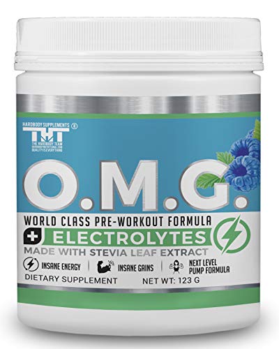 OMG Preworkout Drink for Hardcore Improvement & Performance.Boosts Energy,Motivation,Builds Muscle, Promotes Muscle Recovery,Aids Weight Loss  (15 Serving, Blue Raspberry)