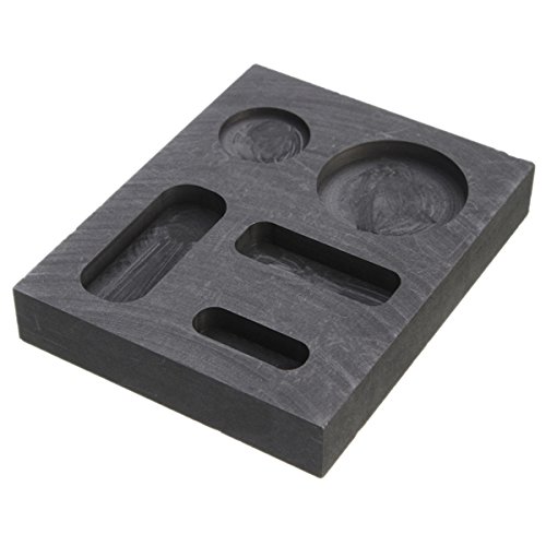 CoCocina 10 OZ Graphite Crucible Ingot Bar Combo Mold for Silver Gold Melting Casting