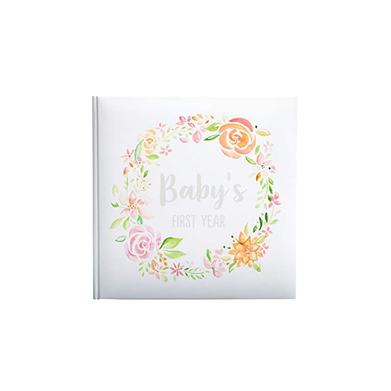 Kate & Milo Floral Baby’s First Year Memory Book, Baby Milestones Photo Album, Trendy Baby Girl Gift