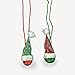 Fabric Santa Hat with Metal Jingle Bell Necklaces - 1 Dozen - Christmas Party