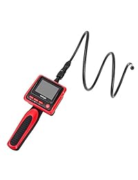 Cámara de inspección, UNIOJO Borescopio Digital 2,4 pulgadas Color LCD Pantalla Cámara Endoscopio con Cámara de 0.315 in de diámetro IP67 Impermeable Semirrígido Cámara de tubo de serpiente, Caja de herramientas (rojo)