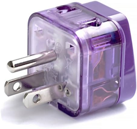 AC Power Travel Adapter Plug for US Canada South & North America/with Dual Plug-in Ports and Surge Protection/Grounded
