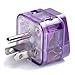 AC POWER TRAVEL ADAPTER PLUG FOR USA US CANADA SOUTH & NORTH AMERICA / WITH DUAL PLUG-IN PORTS AND SURGE PROTECTION / GROUNDED