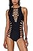 Oops Style Ladies Fashion Sexy Hollow Out Mio One Piece Swimsuit Black M