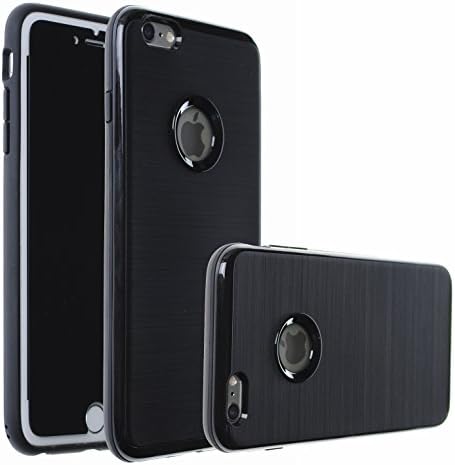 Case Art Plus [Black Mask] Privacy Anti-Spy Tempered Glass Screen Protector Film + [Curved Metalic Bumper] Super Slim Fit Light Case for iPhone 6 / 6S (4.7") (Black)