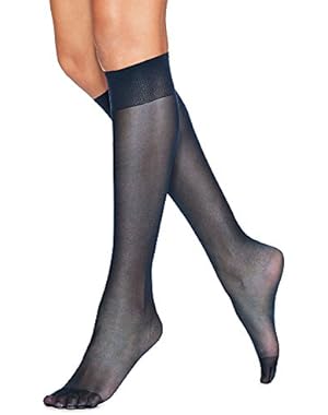 Hanes Silk Reflections Silky Sheer Knee Highs W/Reinforced Toe 2PK_Cl.Nvy_OS