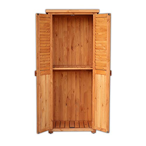 ZHOUAICHENG Gartenschrank Gartengarten Rasenschrank Antiseptisches Holz Asphaltdach Wetterbeständig Mehrschichtiger…