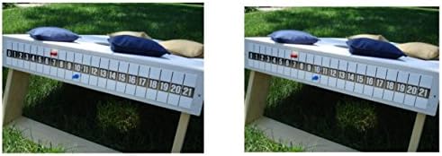 Bonus Pack Two Corn Hole Tailgate Game Bag Toss Magnetic Scoreboards Black on White & Extra Magnet Pins