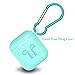 Compatible for AirPods Case with Keychain, Shockproof Protective Premium Silicone Cover Skin for AirPods Charging Case 2 & 1 (Green)