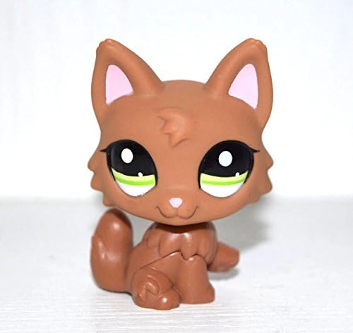 DEEJOE Pet Shop Animal Green Eyes Tan Brown Fox LPS Action Figure Doll Child Toy 2"