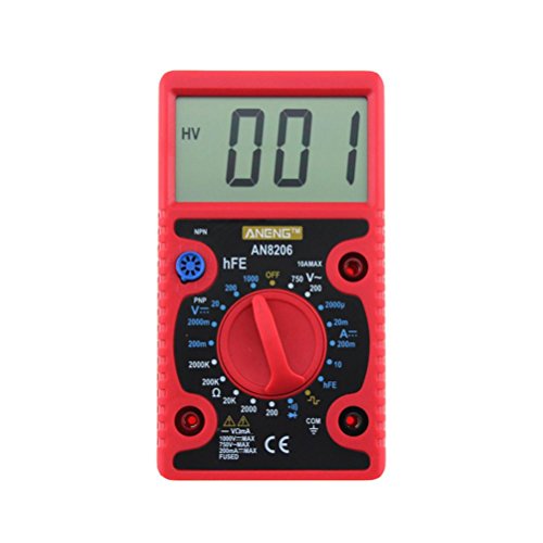 Dressffe AN8206 Digital Multimeter Large Displays Amps Output Voltage Ohm Probe Tester